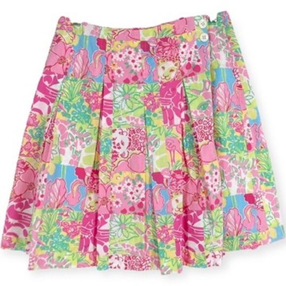Lilly Pulitzer Chesterfield Patch Vintage White Label Patchwork Wrap Skirt 10 - Picture 1 of 9